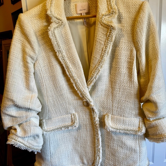 Ivory Khloe Faux-Pearl Bouclé Blazer by Cinq a Sept - Picture 9 of 14